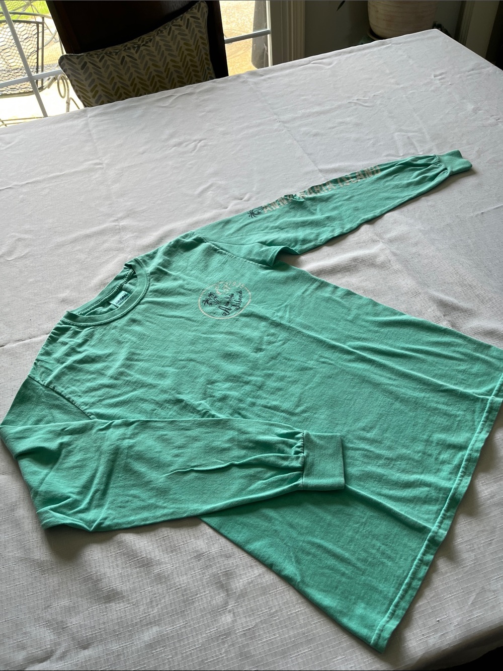 Vintage Anna Maria Island Florida Mint Green Long Sleeve Graphic Tee Size Small - Picture 2 of 8